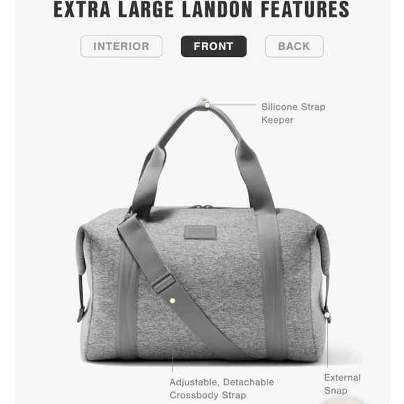 Dagne Dover Landon Carryall Extra Large Duffel Bag in Onyx Air Mesh - Picture 12 of 16